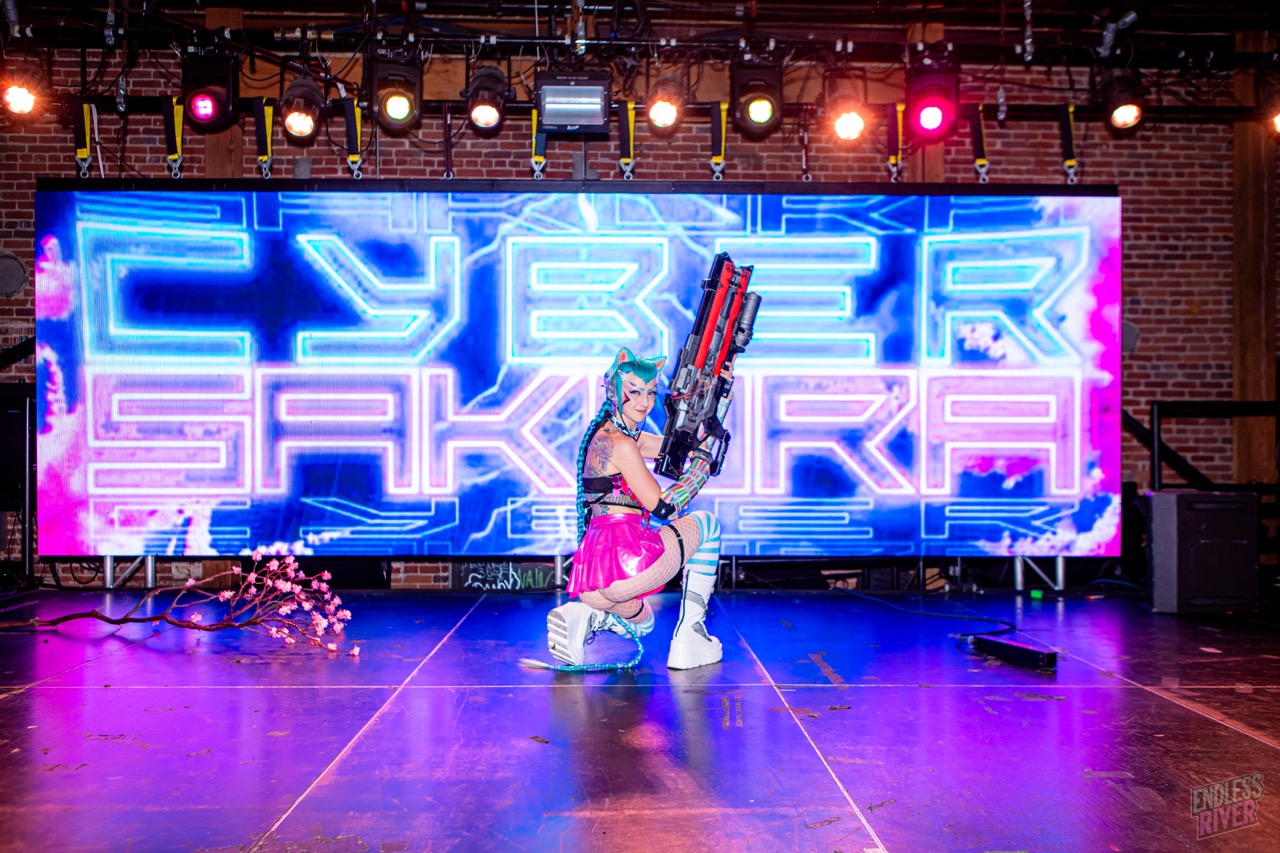Branded main stage at Cyber Sakura, a past Endless River production